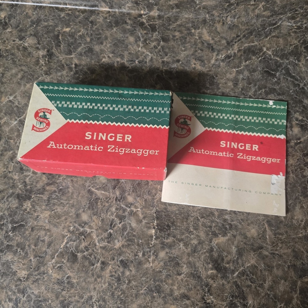 Vintage 1957 Singer Automatic Zigzagger Attachment #161157 Original Box Manual